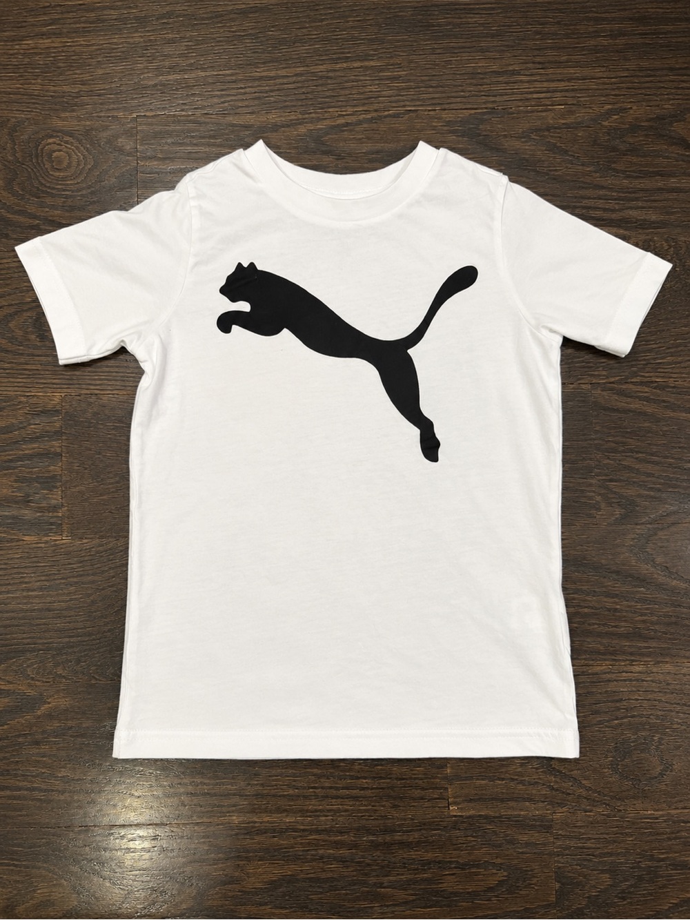 Puma White T-shirt with Black Leaping Logo